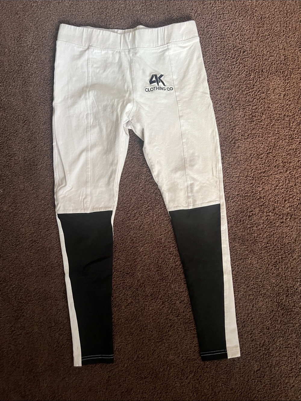 Girls' White and Black Athletic Leggings - Kids Bottoms